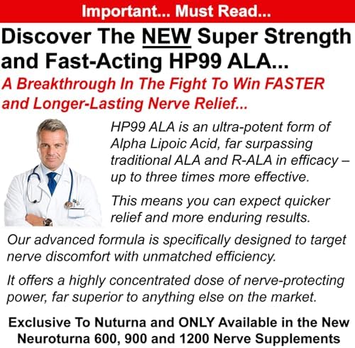 Neuropathy Support Supplement with 1200 mg HP-99 Alpha Lipoic Acid - Max Strength ALA Nerve Formula for Feet Hands Fingers Legs - Ultra Potent 18 in