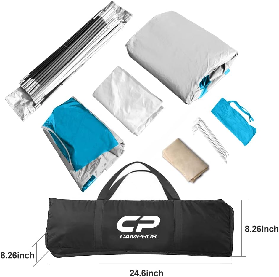 CAMPROS CP 8 Person Camping Tent, Room Divider, Rainfly, Weather Resistant