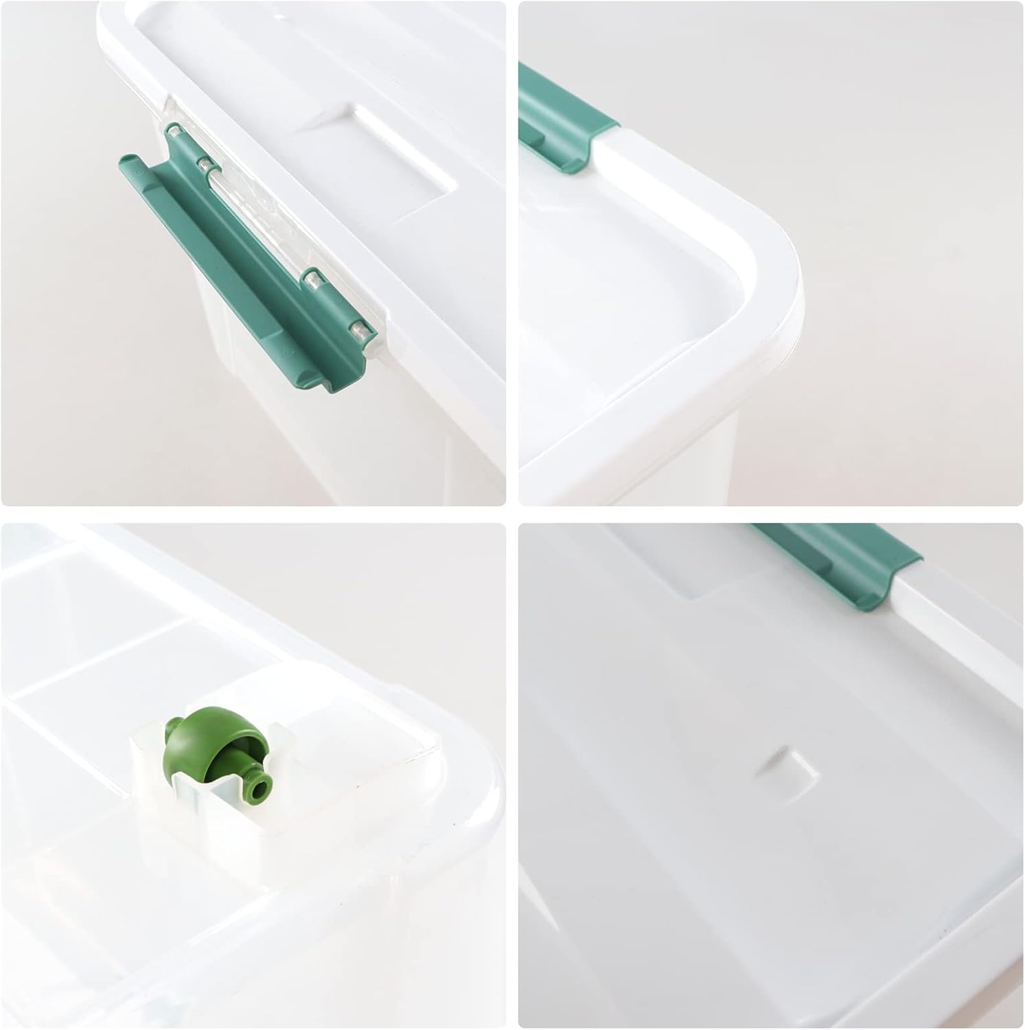 17.5 L Clear Plastic Storage Box, 4-Pack Latch Storage Bin