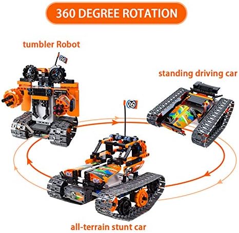 3-in-1 STEM Remote Control Building Kits - Tracked Car/Robot/Tank - 2.4Ghz Rechargeable RC Racer Toy Set Gift for 8-12 14 Year Old Boys and Girls