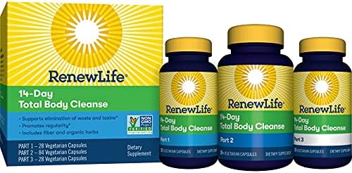 Renew Life Adult Cleanse - Total Body Cleanse for Men & Women - 2-Part, 14-Day Program - Dairy & Soy Free - 140 Vegetarian Capsules | 2-Part