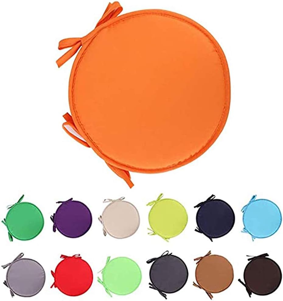 Indoor/Outdoor Chair Pads Round Seat Cushions Garden Patio Home Cushions - Diameter 38cm (2pcs,Red)