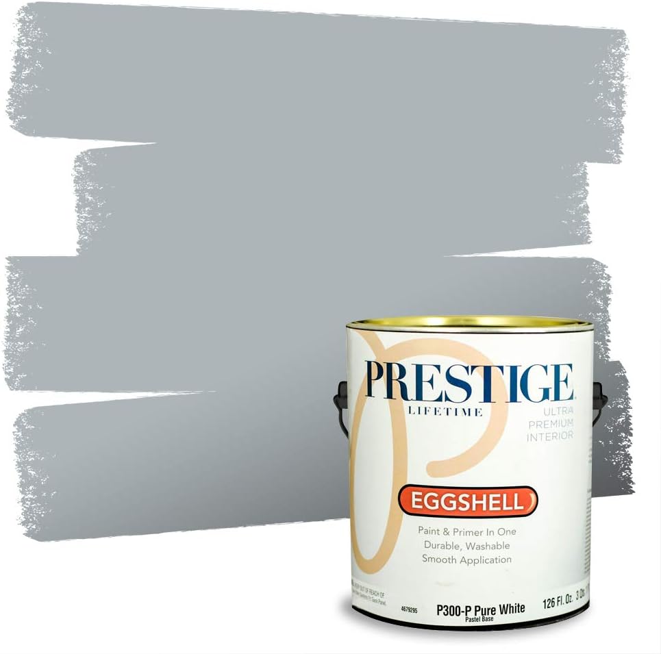 PRESTIGE Paints Exterior Paint and Primer In One, 1-Gallon, Satin, Comparable Match of Sherwin Williams* Tricorn Black*