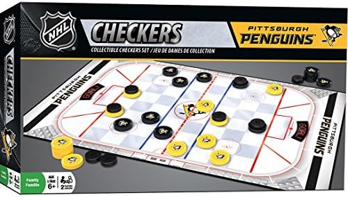 MasterPieces Officially licensed NHL League-NHL Checkers Board Game for Families and Kids ages 6 and Up