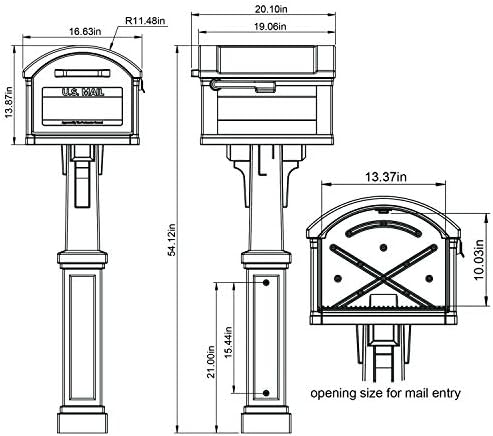 Gibraltar Mailboxes GHC40M01 Grand Haven Decorative Package Mailbox, Mocha