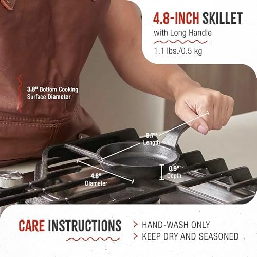 Victoria 10-Inch Cast Iron Skillet, Pre-Seasoned Cast-Iron Frying Pan with Long Handle, Made in Colombia | Pan with Long Handle, Made in Colombia