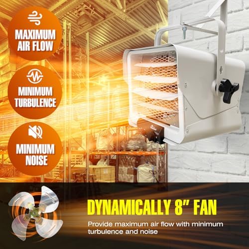 DR. INFRARED HEATER DR-910F 10,000-Watt 240V Heavy-Duty Hardwired Shop Garage Heater Wall/Ceiling Mounted with Remote Controlled Thermostat