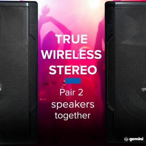 Gemini 15" Bluetooth PA Speaker, 1800 Watts, 3-Ch Mixer (GSP-2200)
