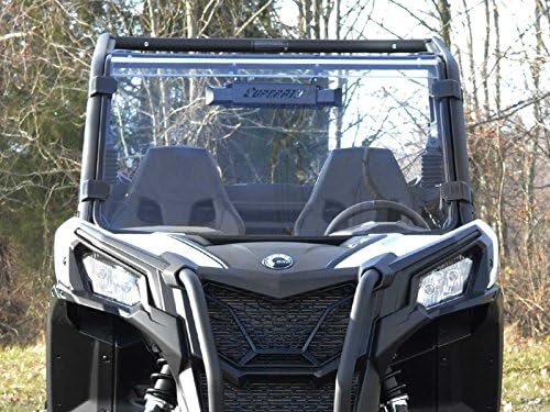 SuperATV Heavy Duty Scratch Resistant Full Windshield for 2018+ Can-Am Maverick Trail 800 / 1000 / 800 DPS / 1000 DPS | 1/4" Thick Polycarbonate