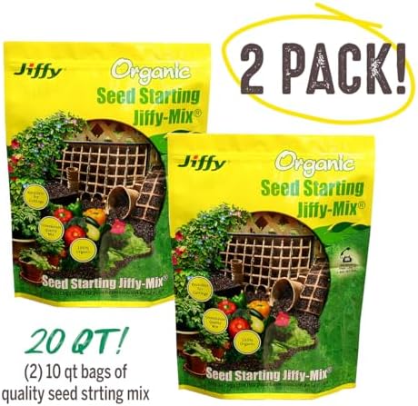 Jiffy Natural & Organic Seed Starting Soil Mix, 10 QT (1 Bag (10 QT)