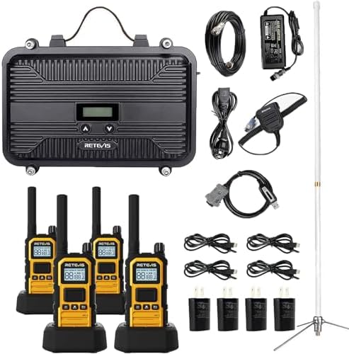 Retevis RB48PLUS GMRS Walkie Talkies Long Range,IP67 Waterproof 2 Way Radio | Repeater Capable, Dual PTT, Vibration Alert, NOAA, SOS, for Hurricane Preparedness, Emergency Communication, Outdoor, 2 Pack