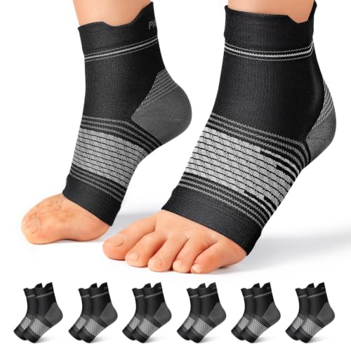 PAPLUS 6 Pairs Plantar Fasciitis Socks, Compression Socks with Arch Support