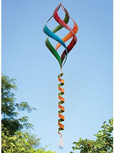 Bits and Pieces Enameled Rainbow Wind Spinner - Sun Catcher | Hanging Wind Spinners Outdoor Art Garden Spinner