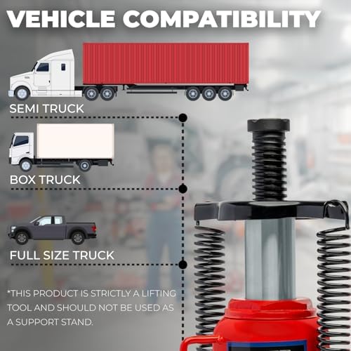 Stark USA 12-Ton (24,000 LBS) Capacity Air/Hydraulic Bottle Jack Low Profile Bottle Jack Lift Auto Repair Automobile Truck SUV Car Lift with Handle