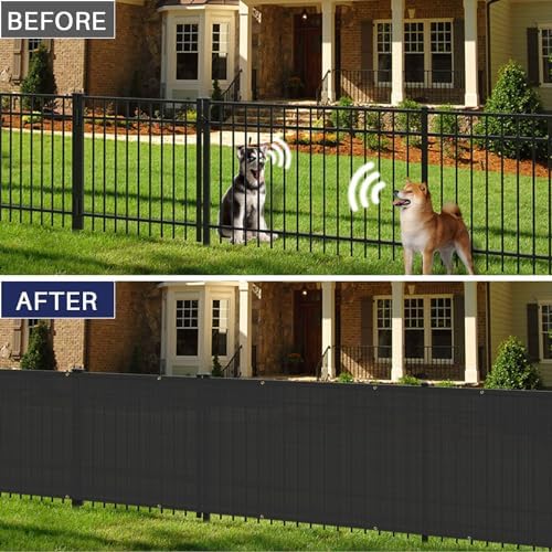 Windscreen4less Privacy Fence Screen 6' x 12' Heavy Duty Windscreen Fencing Mesh Fabric Shade Net Cover for Outdoor Wall Garden Yard Pool Deck, Black
