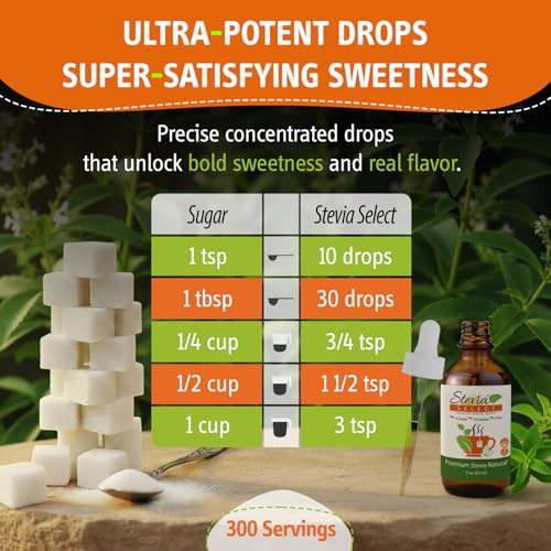 Stevia Select Organic Stevia Powder 1.25oz - Sugar Free Plant Based Pure Stevia Sweetener Stevia Extract Keto Sugar Substitute No Additives Zero Calorie