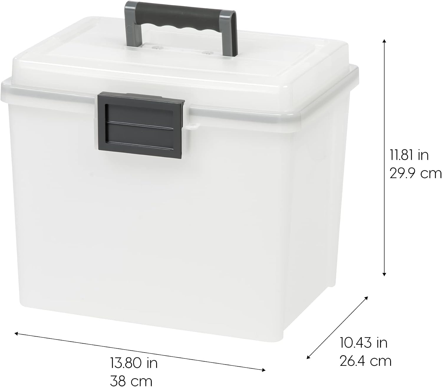 IRIS USA 4-Pack File Box Organizer with Wing Lid Letter/Legal 18 Qt, Clear | Organize letter and legal files, documents and paperwork with a wing lid for quick access and secure storage