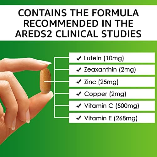 Vision Defender AREDS2 Eye Vitamins - Lutein Zinc Copper, Vegan, 90 Tablets | Eye Health Supplements, Vitamin C & E, Zeaxanthin