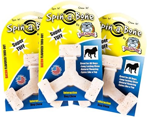 Bullibone Nylon Dog Chew Toy Spin-a-Bone - Interactive Dog Toy, Triggers Natural Instincts, and Improves Oral Health