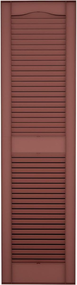 Ekena Millwork Lifetime Vinyl LL1S12X03600BL Standard Cathedral Top Center Mullion, Open Louver Vinyl Shutters, w/Installation Shutter-Lok's & Matching Screws (Per Pair), 12"W x 36"H, Black