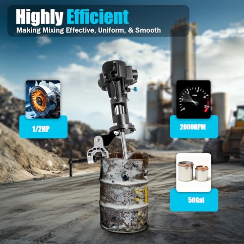 50 Gallon Pneumatic Automatic Paint Mixer Stainless Steel Pneumatic Mixer Paint Mixer Industrial Coating Ink Paint Mixer Air Agitator 1/2 HP 200L