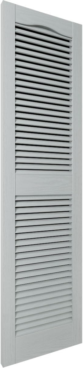 14 1/2"W x 60"H EverColor Open Louver Exterior Vinyl Shutters, w/Installation Shutter-Lok's & Matching Screws (Per Pair), Black