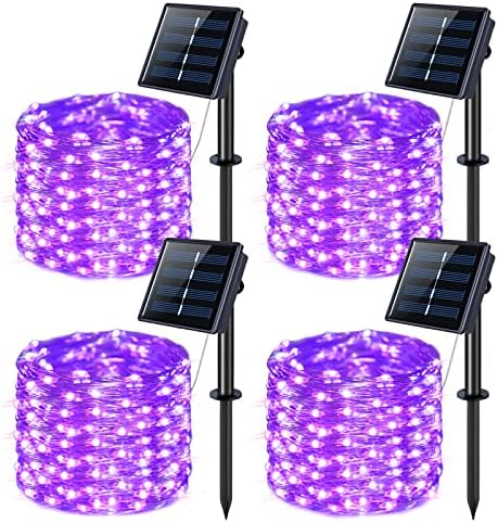JMEXSUSS 2 Pack Solar String Lights Outdoor Total 66FT 200LED Fairy Lights | Outdoor Waterproof, 8 Modes Solar Christmas Lights for Outside Garden Tree Patio Yard Wedding Christmas Decorations, White