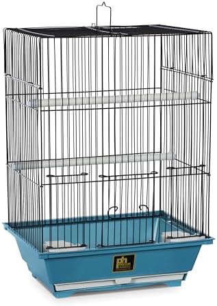Prevue Pet Products Small Bird Cage - Blue and Black | Ideal for Finches, Canaries, Songbirds, & Small Parakeets, Lightweight Indoor Enclosure