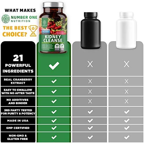 Kidney Support 21 Herbs with Cranberry Astragalus Uva Ursi, 60 Caps