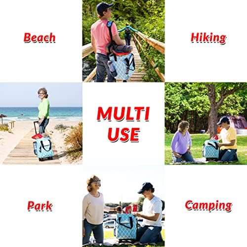 Ultra Compact Cooler Smart Cart with Wheels - Collapsible Insulated Cooler Bag - Foldable Travel Cooler 36 Cans - Leak Proof Trolley - Black