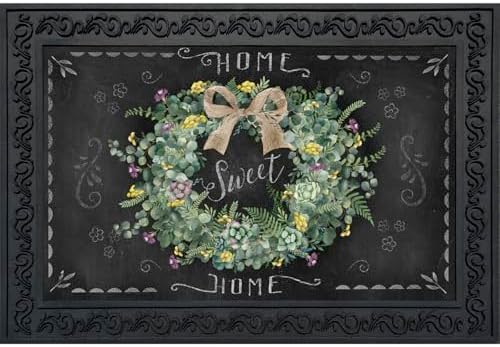 Briarwood Lane Doormat 30x18 Indoor Outdoor Farmhouse Wreath Spring for Spring Doormat