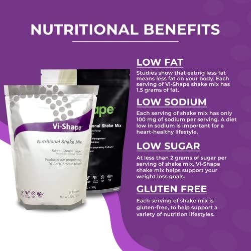 Vi-Shape - Original Nutritional Shake Mix Sweet Cream Flavor - Pack of 1 | ViSalus, Plant-Based Protein, Meal Replacement, Sweet Cream Flavor, Fiber