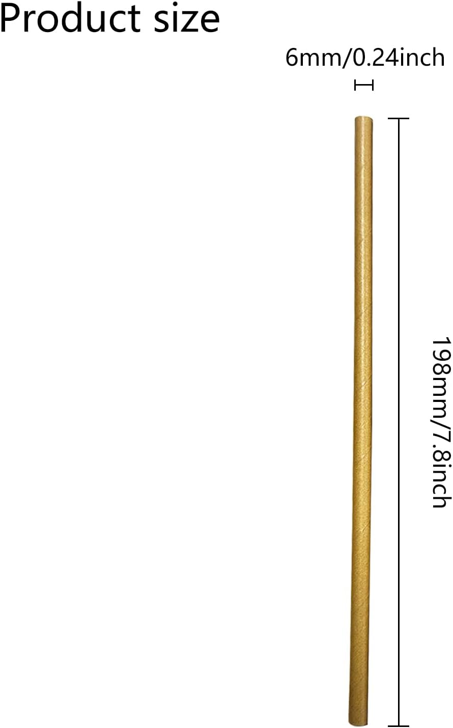 GDMINLO 100 Pack Kraft Paper Straws Biodegradable co-Friendly Drinking Bulk for Party Supplies, Bridal/Baby Shower, Birthday, Mixed Drinks, Weddings