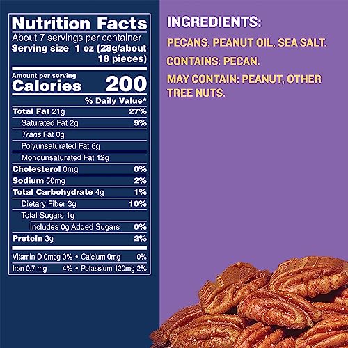 PLANTERS Whole Pecans, Roasted & Salted, Baking Nuts, 7.25 Oz (1 Ct)