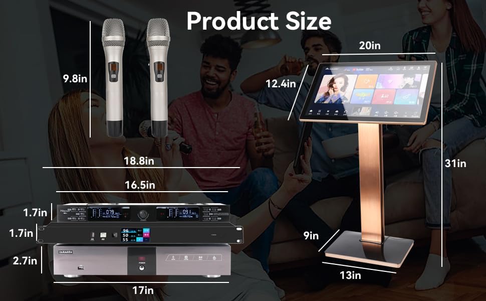 2026 New Chinese Karaoke Machine KV-V5 MAX Karaoke Player, with Reverb Wireless Microphone