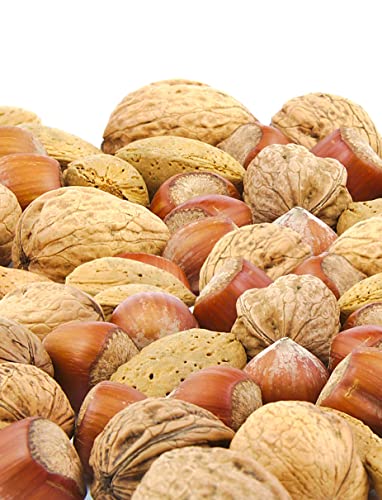 Anna and Sarah Premium Mixed Nuts in Shell, 4 Pound Bag, California Jumbo Chandler Walnuts, Georgia Extra Large Pecans, California Almonds