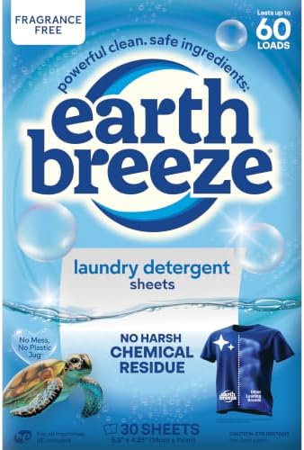 Earth Breeze Laundry Detergent Sheets Fresh Scent 60 Loads