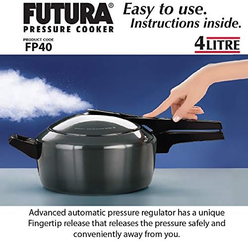 Hawkins Futura 5 Litre Pressure Cooker, Hard Anodised Inner Lid Pressure Cooker, Pan Cooker, Black (FP50)
