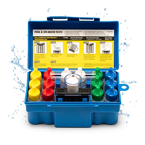 Taylor K-1005 DPD, 9-in-1 Pool Test Kit for Free & Total Chlorine, Bromine, pH, Base Demand, Alkalinity, Calcium Hardness