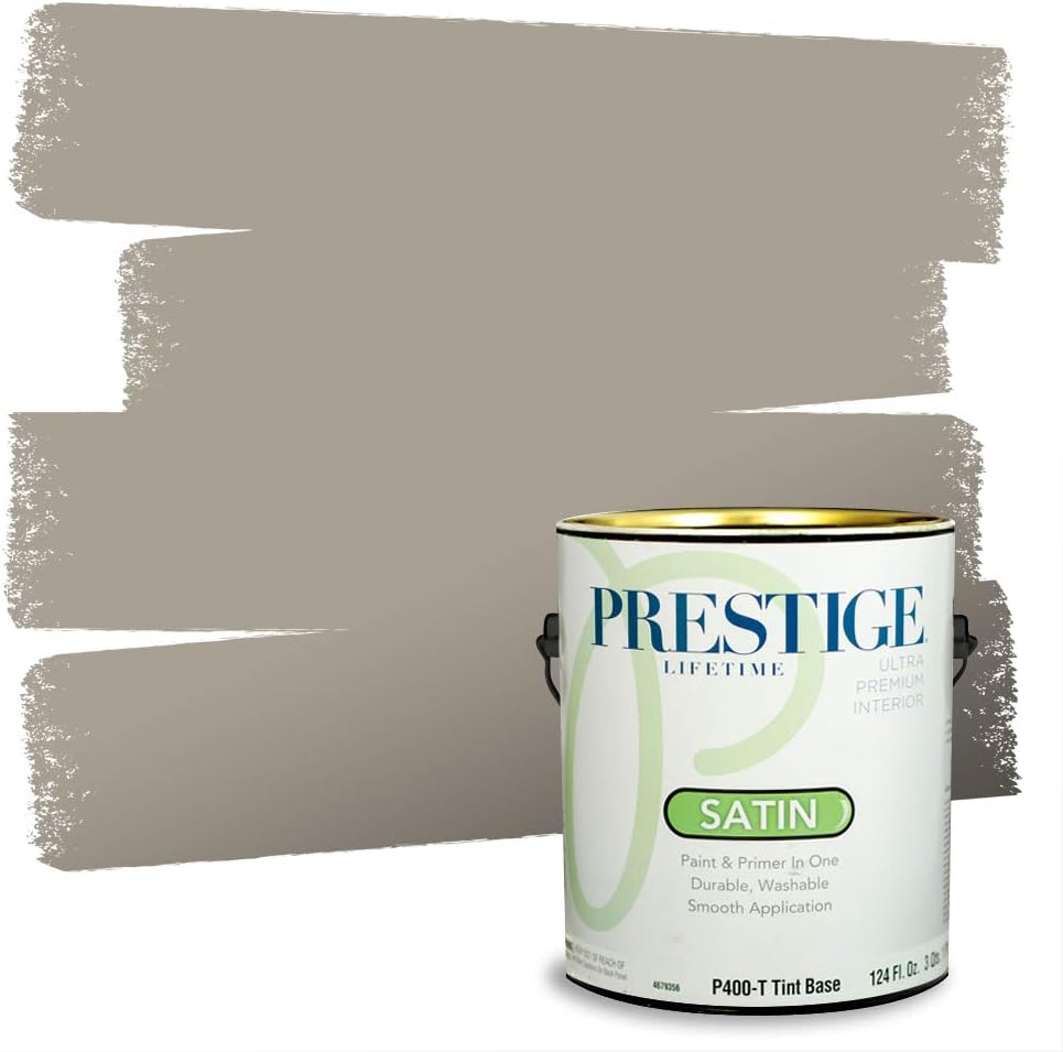 PRESTIGE Paints Exterior Paint and Primer In One, 1-Gallon, Flat, Comparable Match of Sherwin Williams* Grizzle Gray*