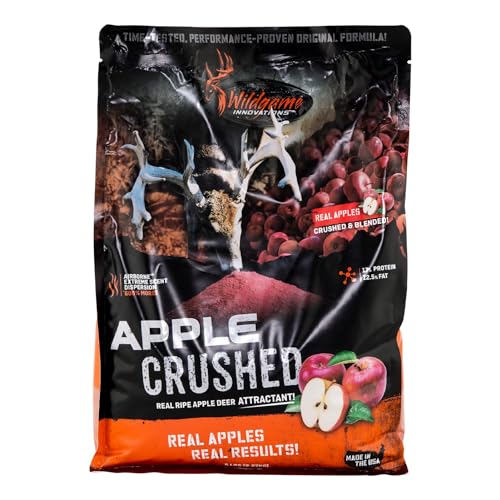 WILDGAME INNOVATIONS Apple Crushed 5lb Deer Attractant | Powerful Long-Lasting Nutrient-Filled Sweet Ripe Apple Deer Feed for Hunting & Game Tracking
