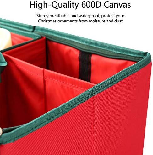 Sattiyrch Large 2-in-1 Christmas Ornament Storage Box & Xmas Figurine Container - Easy Access Removable Trays