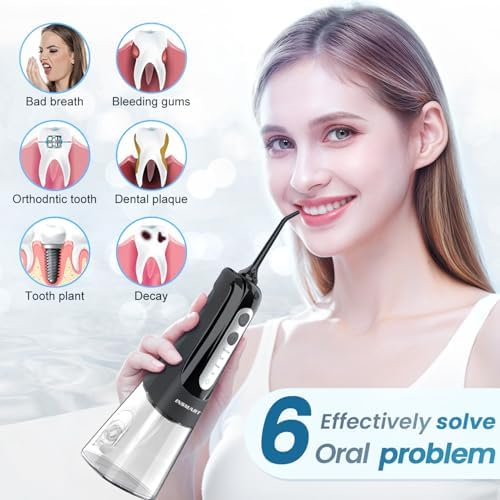 Cordless Water Dental Flosser Teeth Cleaner, INSMART Professional 300ML Tank DIY Mode USB Rechargeable Dental Oral Irrigator for Home and Travel