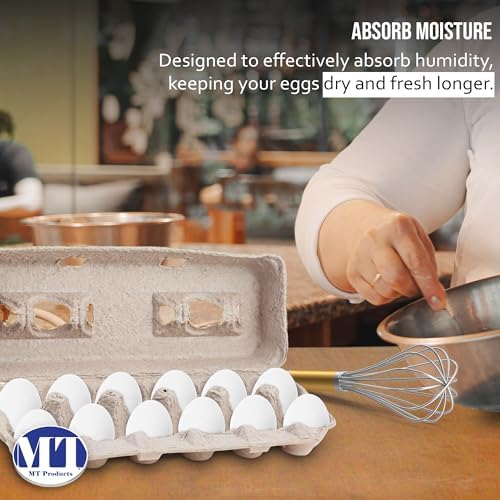MT Products Blank Natural Pulp Egg Cartons Holds Up to Twelve Eggs 11.50" x 4.2" x 1.25" - Perfect for Chicken Farm (Pack of 15) - Made in the USA