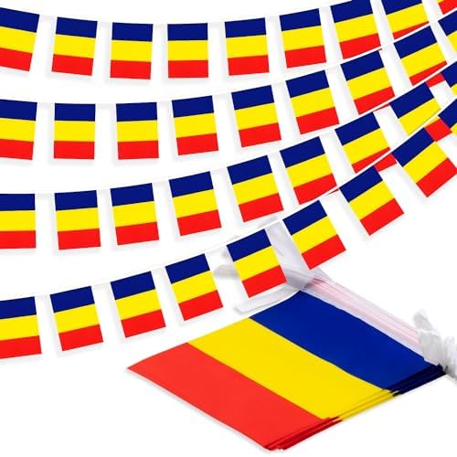 Nicaragua String Flag Pennant Banner, Small Mini Nicaraguan Flags Bunting Banner, National Country Decoration for School, Party, Sports Events, Patriotic Festival, 33 Feet 30 Flags