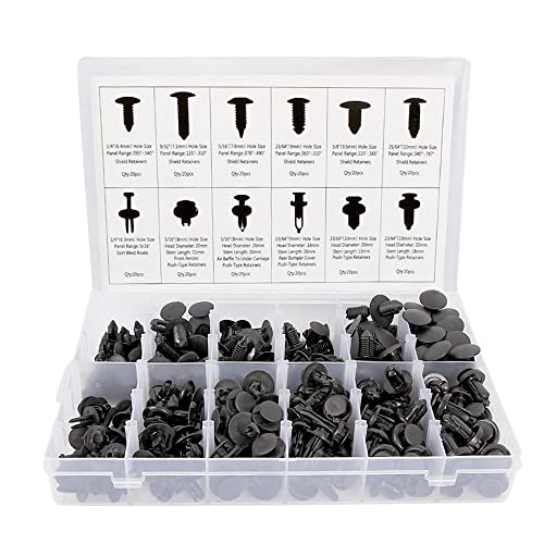 Sunplustrade 240 Pcs Bumper Clips Car Clips Plastic Rivets Fasteners Push Retainer Kit Most Popular Sizes Auto Push Pin Rivets Set for GM Ford