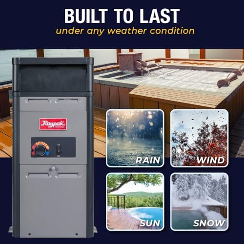 Raypak PR106AENC 105,000 BTU Natural Gas Pool Heater for Above Ground Pool and Spa Elevations 0–4,999 ft (014779)