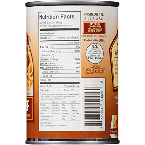 Keystone All Natural Heat and Serve Ground Beef 14 Oz Fully Cooked Canned Meat Shelf Stable Emergency Survival Canned Food Ready to Eat No Water No