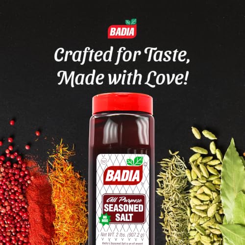 Badia Seasoned Salt, 2 lbs - Savory Blend of Salt, Herbs and Spices | A savory blend of salt, herbs and spices designed to enhance the flavor of meats, poultry, seafood, and vegetables