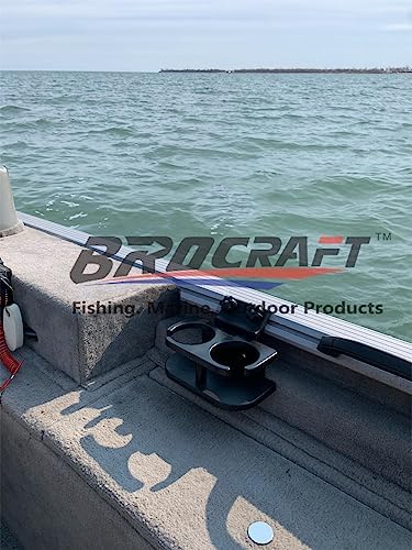 Brocraft Lund Boat Drink Holder/Lund Sport Track 45 Degree Cup Holder/Double Drink Holder for for 45 Degree Lund Sport Track /G3 Track/Ranger